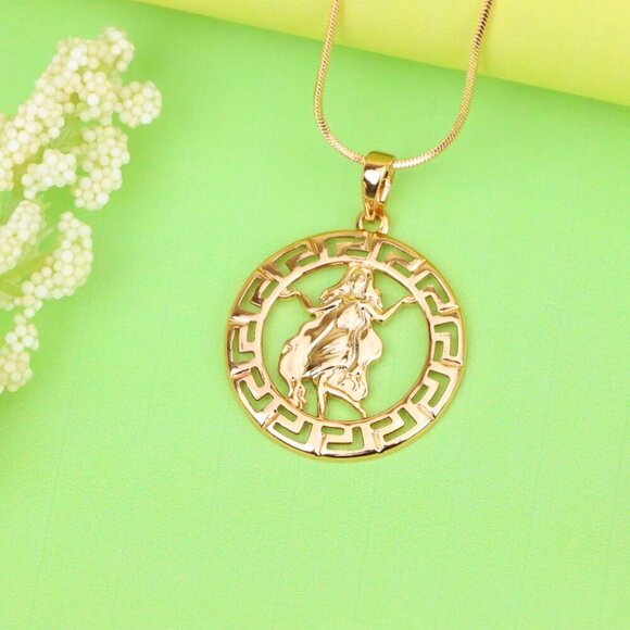 "Virgo Zodiac Pendant in Elegant Rose Gold with Fine Brass Craftwork, XPPT1333 - Picture 13 of 13